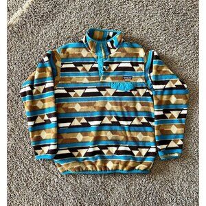 Patagonia Womens Synchilla Aztec Tribal Print Snap T Pullover Large L